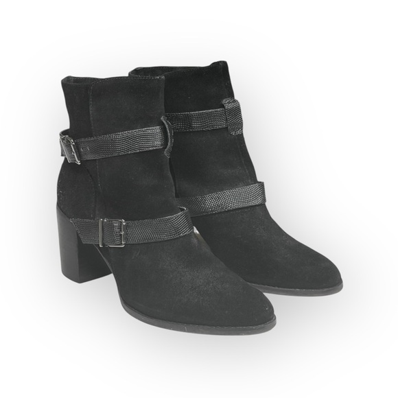 Paula Bahia ✿ Suede Double Buckle Wrap Strap Engineer Boots ✿ Black ✿ 39 8.5 9M - Picture 8 of 16